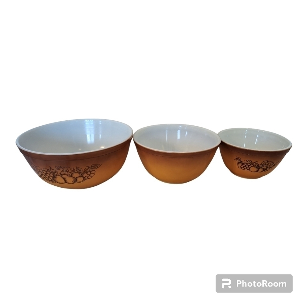 Pyrex vintage set of 3 bowls by corning N.Y USA 403 2.5 L 402 1.5 L 401 750 ml - Picture 3 of 15